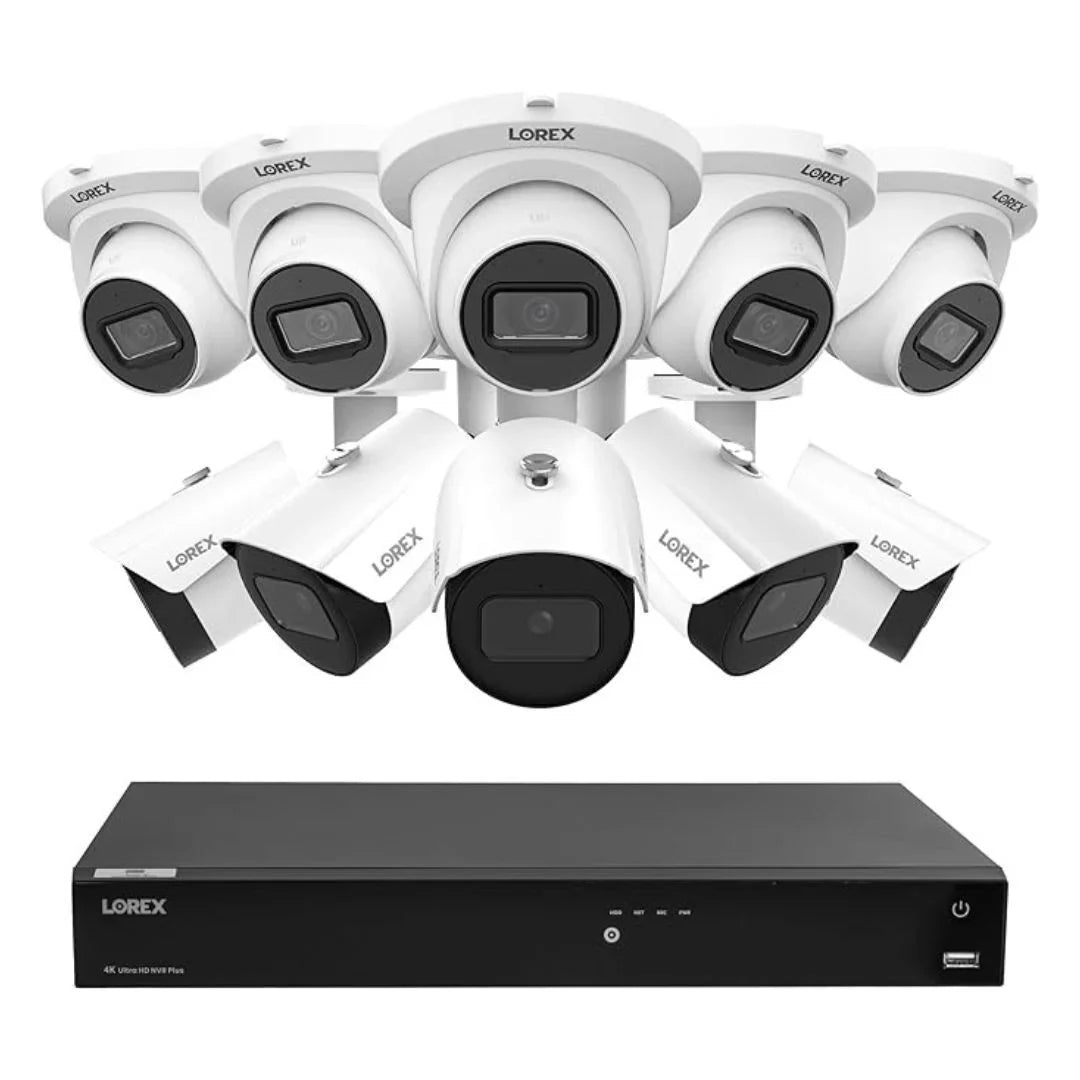 Lorex Fusion 4K 4TB IP 16-Channel NVR Wired Security System with 10 Cameras