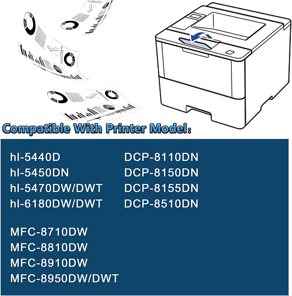 DR720 1 PackBlack appropriate DR720 Drum Unit Toner Not Included Replacement for Brother hl5450DN 5470DWDWT DCP8110DN 8150DN MFC8710DW 8810DW 8910DW Printer Drum Unit