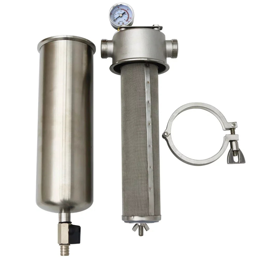 TECHTONGDA Front moisture Filter Housing 10 inch Filter 1 inch NPT for Whole House aqua Purification 304 Stainless Steel 8000L/h