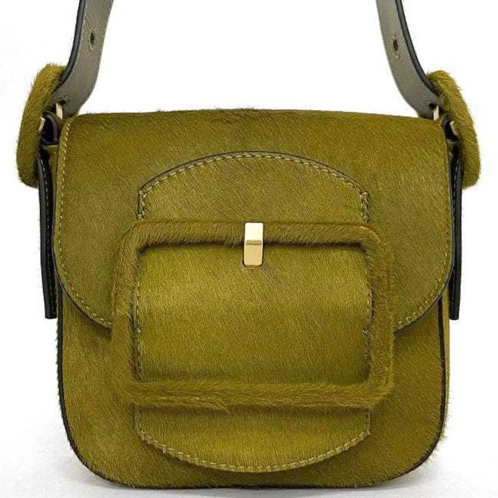 Pre-Owned Tory Burch Bag Green Half Moon Harako Leather TORY BURCH Flap Belt Women's (Good)