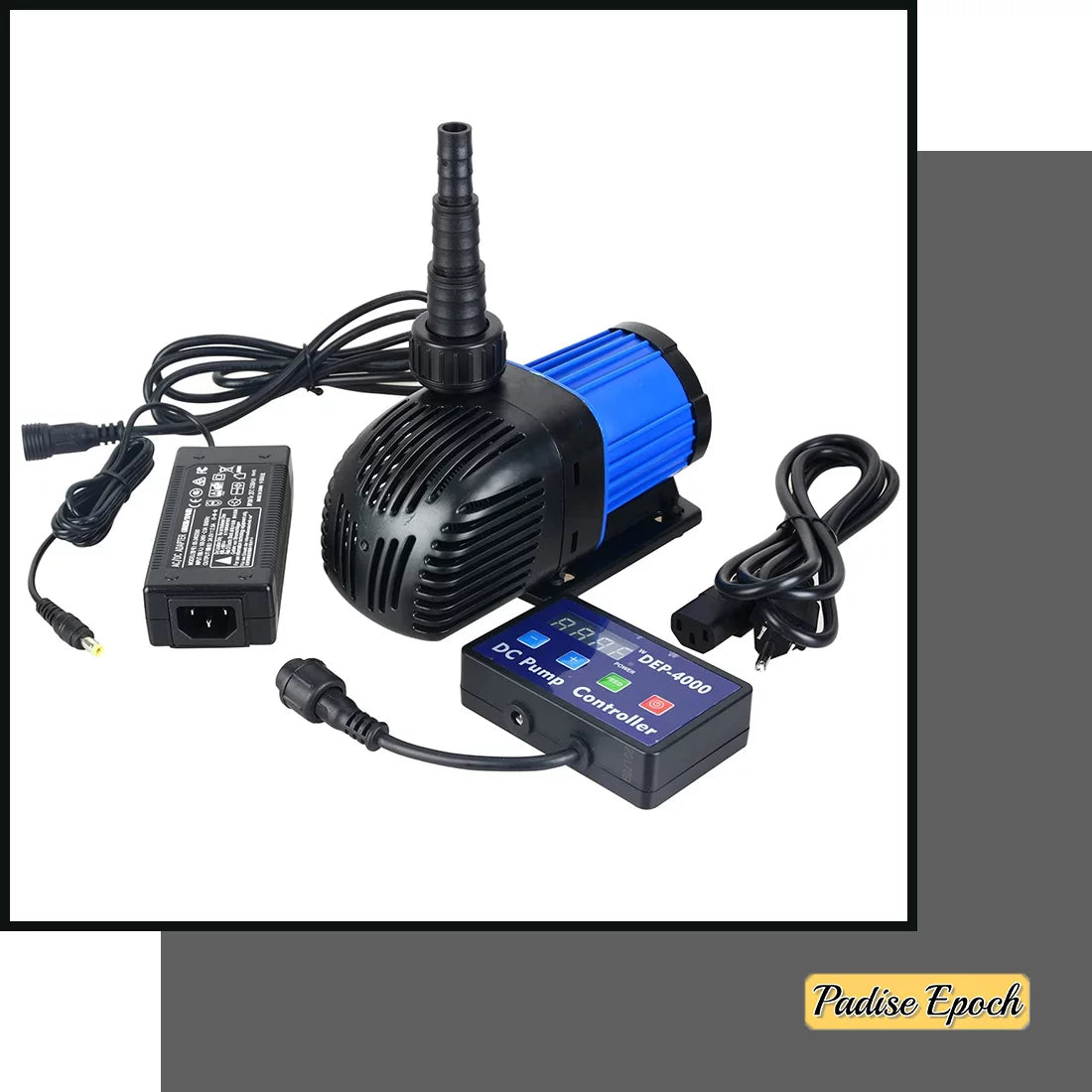 Aquarium 24 V DC Quiet Return Pump with Controller 1052 GPH Submersible and Inline liquid Pump with Feeding Mode and Memory Function for Fish Tank Pond Fountain and Sump Circulation