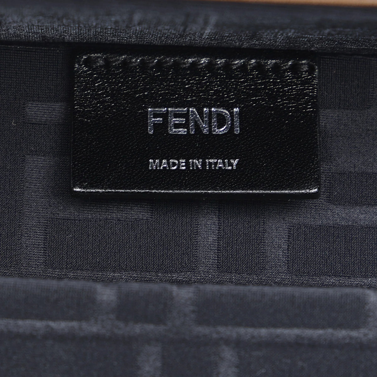 Pre-Owned Authenticated Fendi Zucca Baguette Trunk Coated Canvas Fabric Brown Crossbody Bag Unisex (Good)