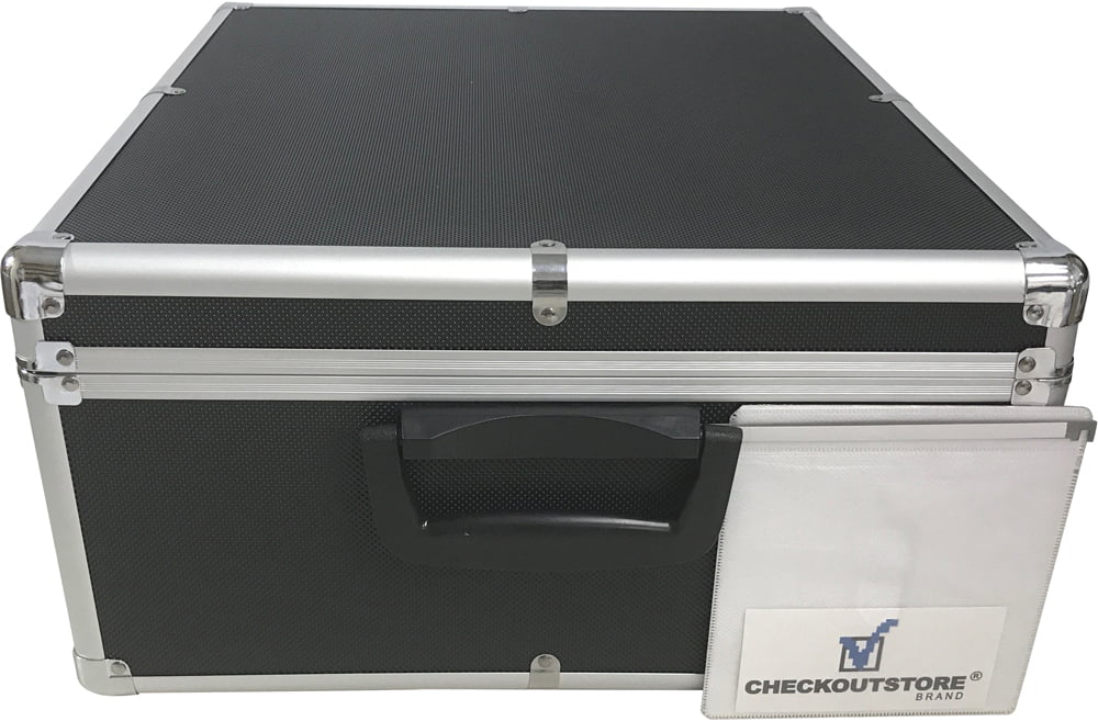 CheckOutStore Black Aluminum CD/DVD Hanging Sleeves Storage Box (Holds 600 Discs)