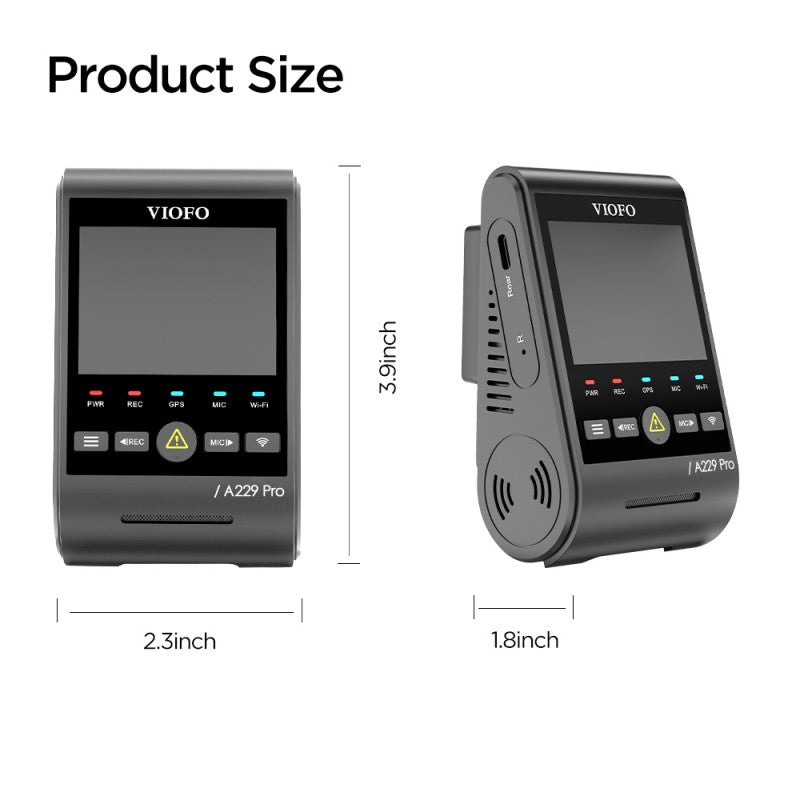 VIOFO A229 PRO 1CH 4K Front Dashcam with WiFi, GPS, and  STARVIS 2