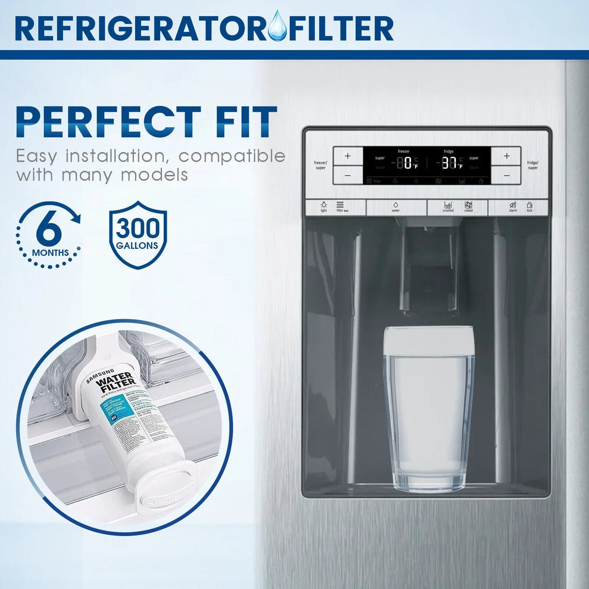 4 PACK DA97-17376B suitable with HAF-QIN/EXP, HAF-QIN, DA97-08006C Refrigerator aqua Filter