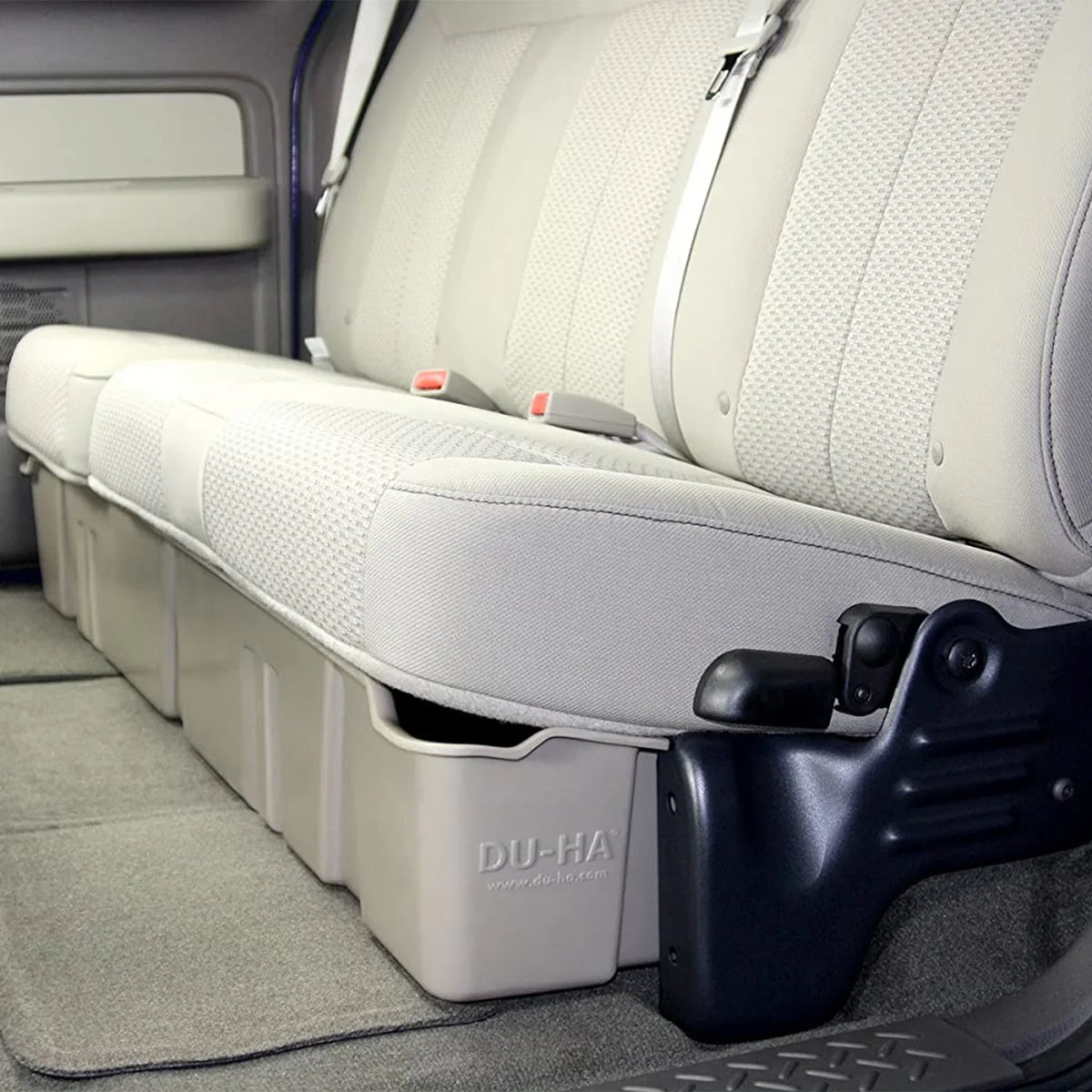 Gun Rack/Organizer; Vehicles w/o Factory Subwoofer; Gray; Fits select: 2013-2014  F150 SUPER CAB, 2011-2012  F150. DU-HA 20096 DU-HA Underseat Storage; Incl