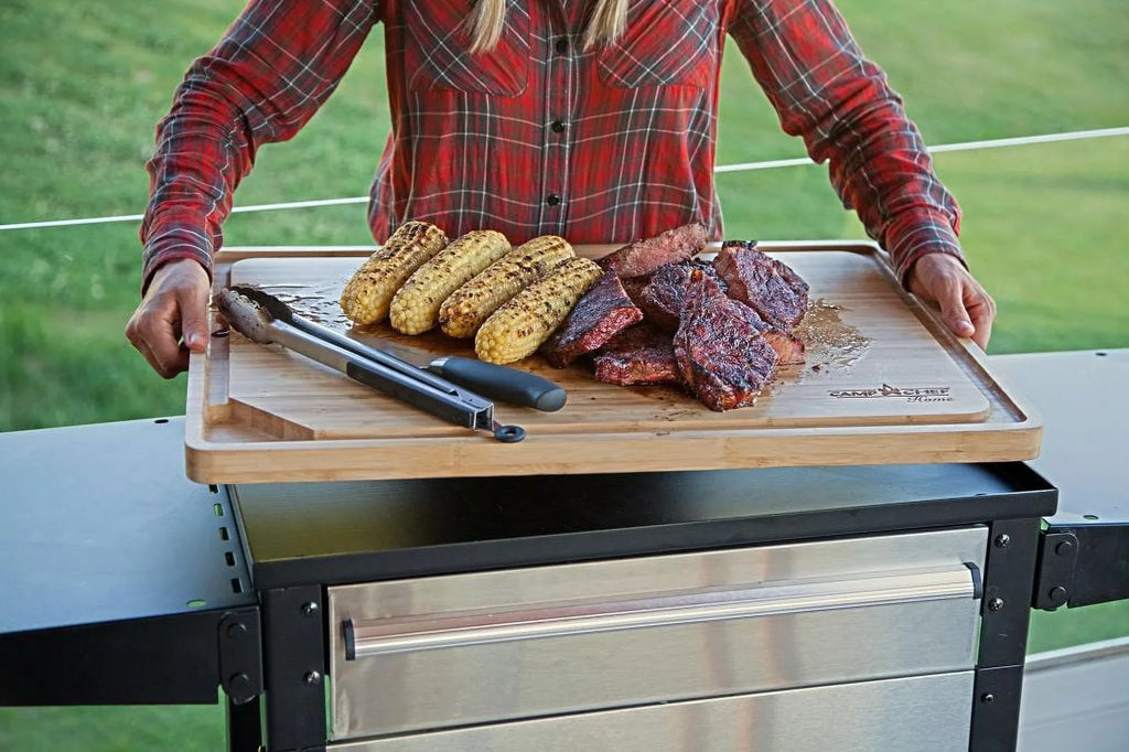 Camp Chef 26 Bamboo Cutting Board - CHOP26, Channel Perimeter 18" x 26" Surface