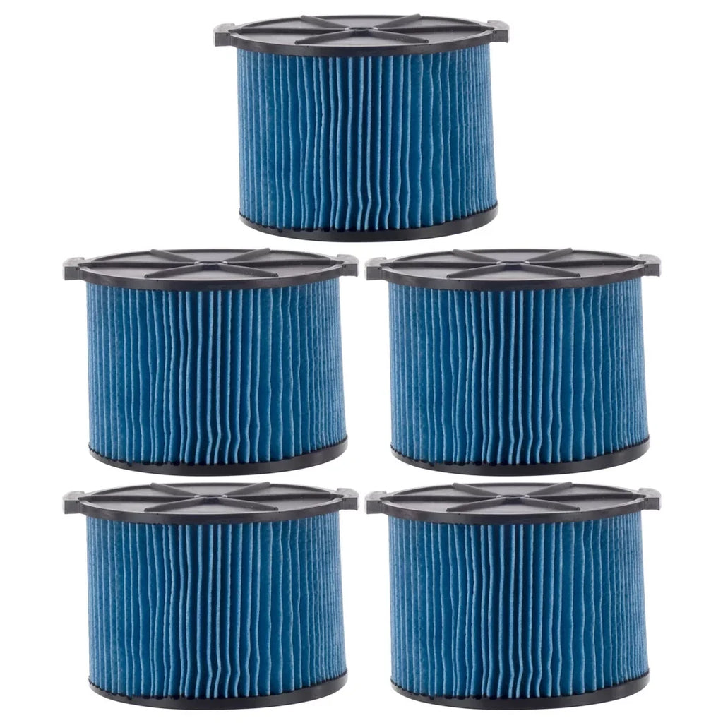 5 Pack VF3500 3-Layer Fine Dust Cartridge Filter Replacement Part 26643 suitable with RIDGID 3-4.5 Gallon Wet & Dry Portable Vacuums