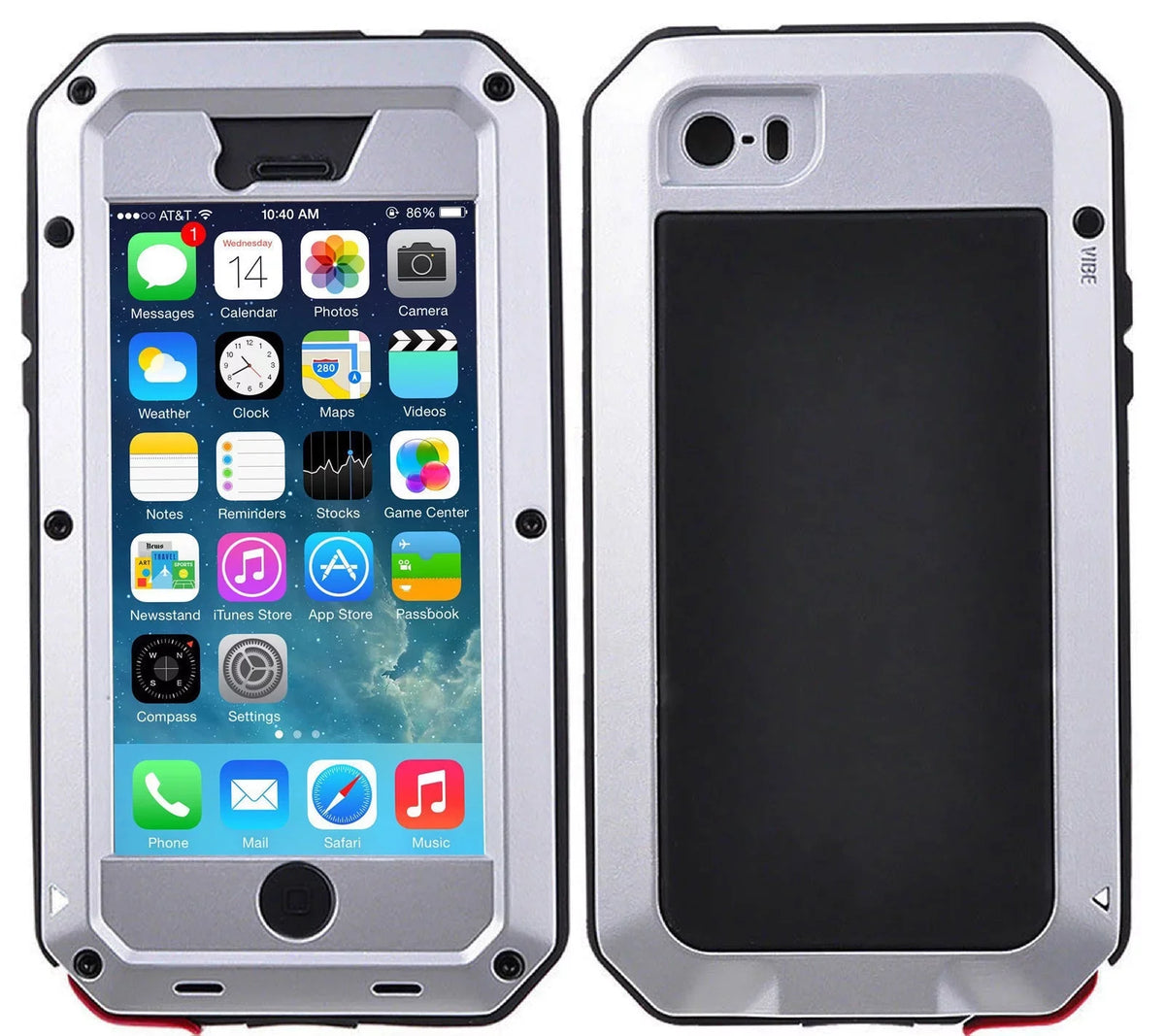 Gorilla Glass Aluminum Metal iPhone 5 Case (Silver) Heavy Duty Military Grade Shockproof and Scratch impervious Protection, Rugged Outdoor Travel