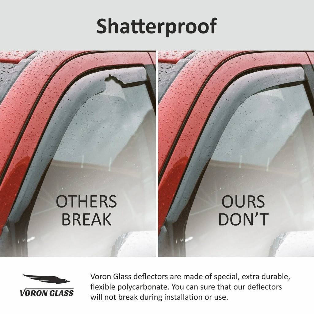Voron Glass in-Channel Extra Durable Rain Guards for  Corolla 2020-2024 Sedan, Window Deflectors, Vent Window Visors, 4 Pieces - 200521