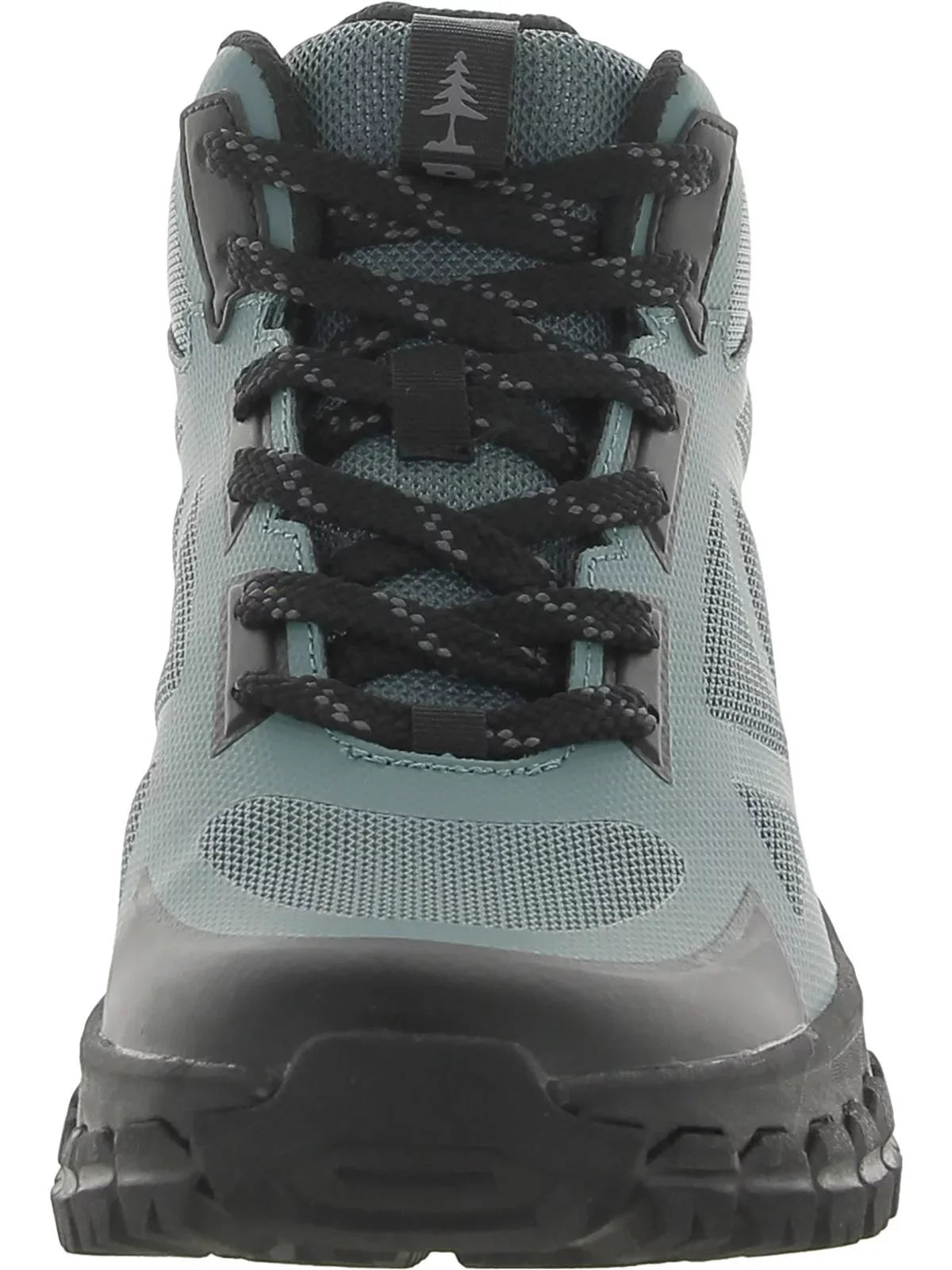 BASS OUTDOOR Womens Teal Mixed Media Breathable Removable Insole Slip immune Peak Seamless Round Toe Platform Lace-Up Hiking Boots 8 M