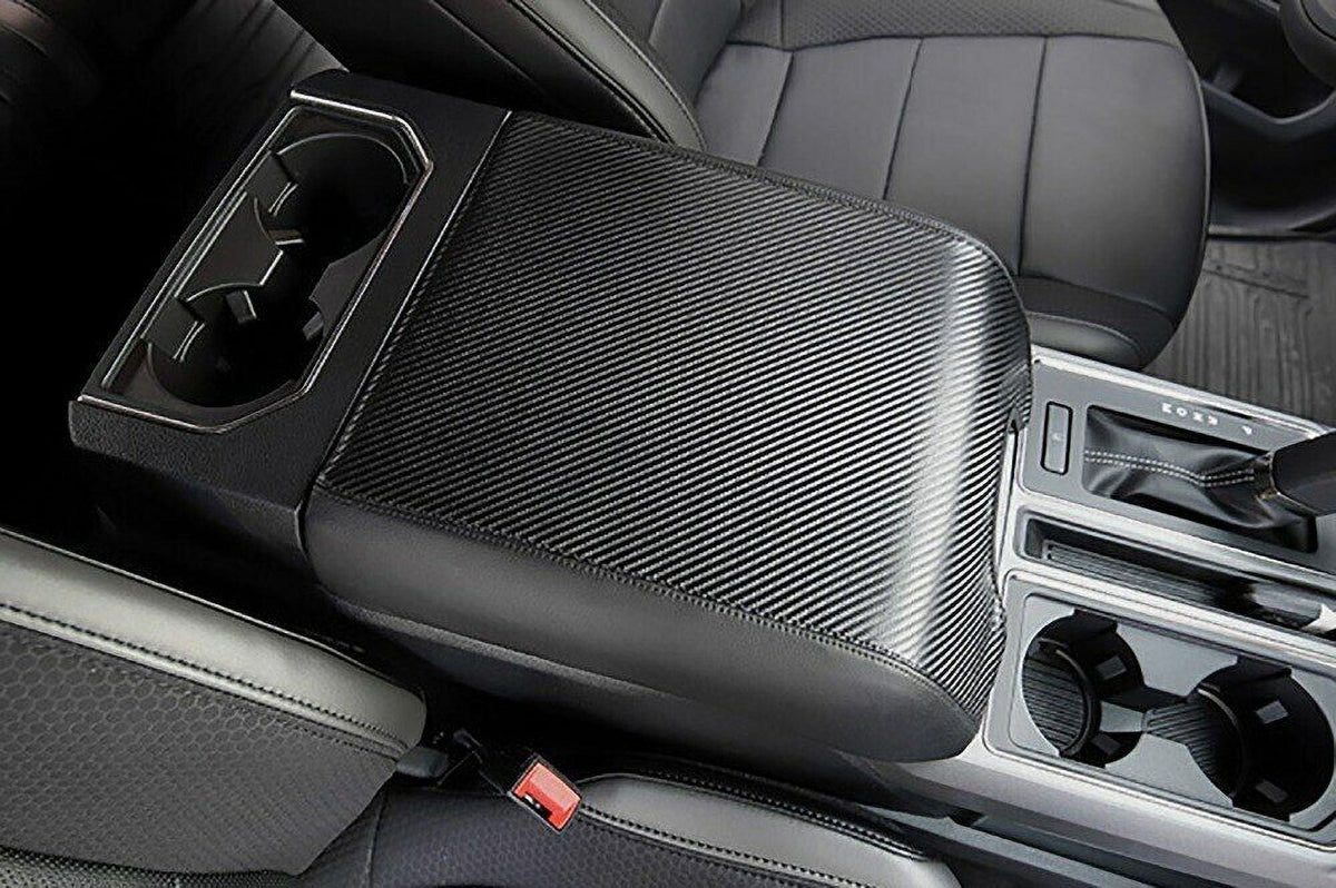 Teledu Leather Center Console Armrest wrap Pad Protector F150 Carbon