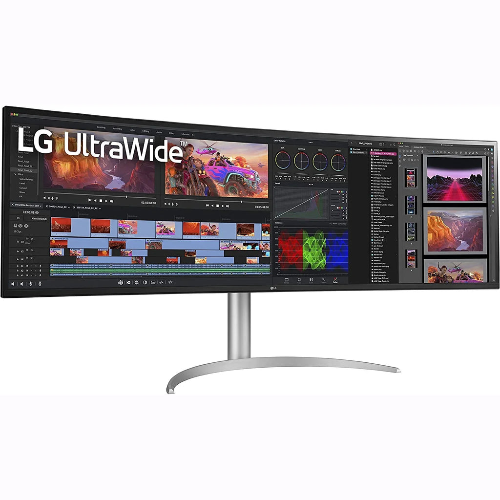 Open Box  49WQ95C-W 49" 32:9 Curved UltraWide DQHD (5120 x 1440) Nano IPS Monitor, NVIDIA G-SYNC matching & AMD FreeSync Premium Pro, HDMI 2.1 and USB Type-C, Tilt/Height/Swivel Adjustable