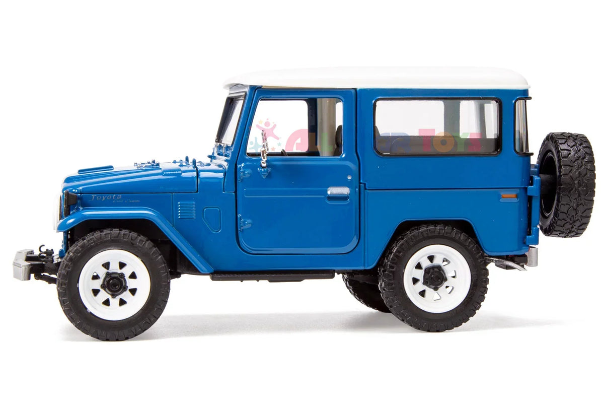 All Star Toys Exclusive  Land Cruiser FJ40 Royal Blue with Custom Off-Road Wheels 1/24 Diecast Model by Motormax 79323 FJ Cruiser J40