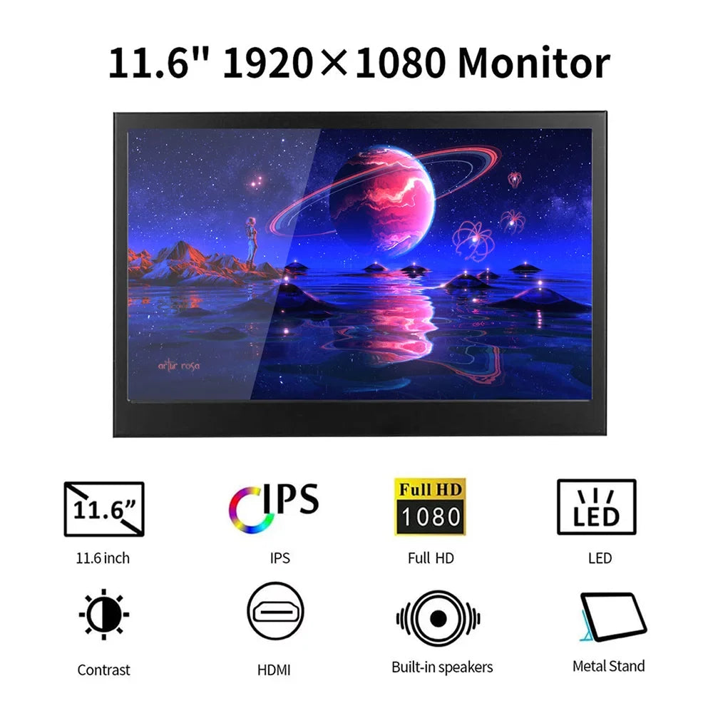 Dadypet Monitor,10 Thickness 17mm BUZHI Raspberry Pi Windows Monitor 1920X1080 IPS  Display Monitor Windows 7 8 PS3  Display Thickness 17mm US IPS Panel 8 10 Thickness 7 8 10 HUIOP
