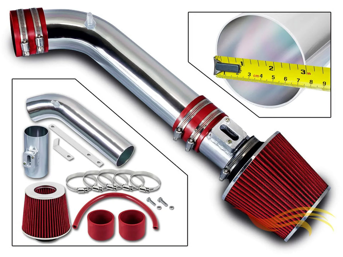 Rtunes Racing Short Ram Air Intake Kit + Filter Combo RED suitable For 06-08 Infiniti M35 3.5L V6
