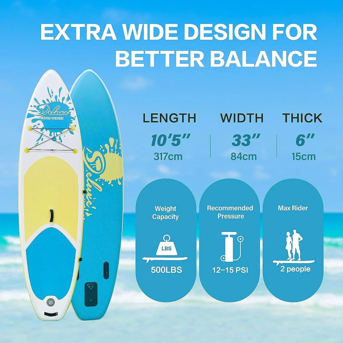 Deluxe Pink Inflatable Stand Up Paddle Board - 1 paddle board kit - 27.55 - Discover ultimate balance and stability on the moisture!
