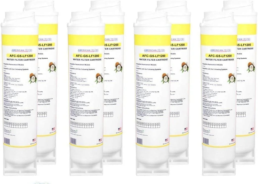 8 - Pack AFC Brand, liquid Filter, Model # AFC-G5-LF1200, mpatible With (R) FQSLF Filter