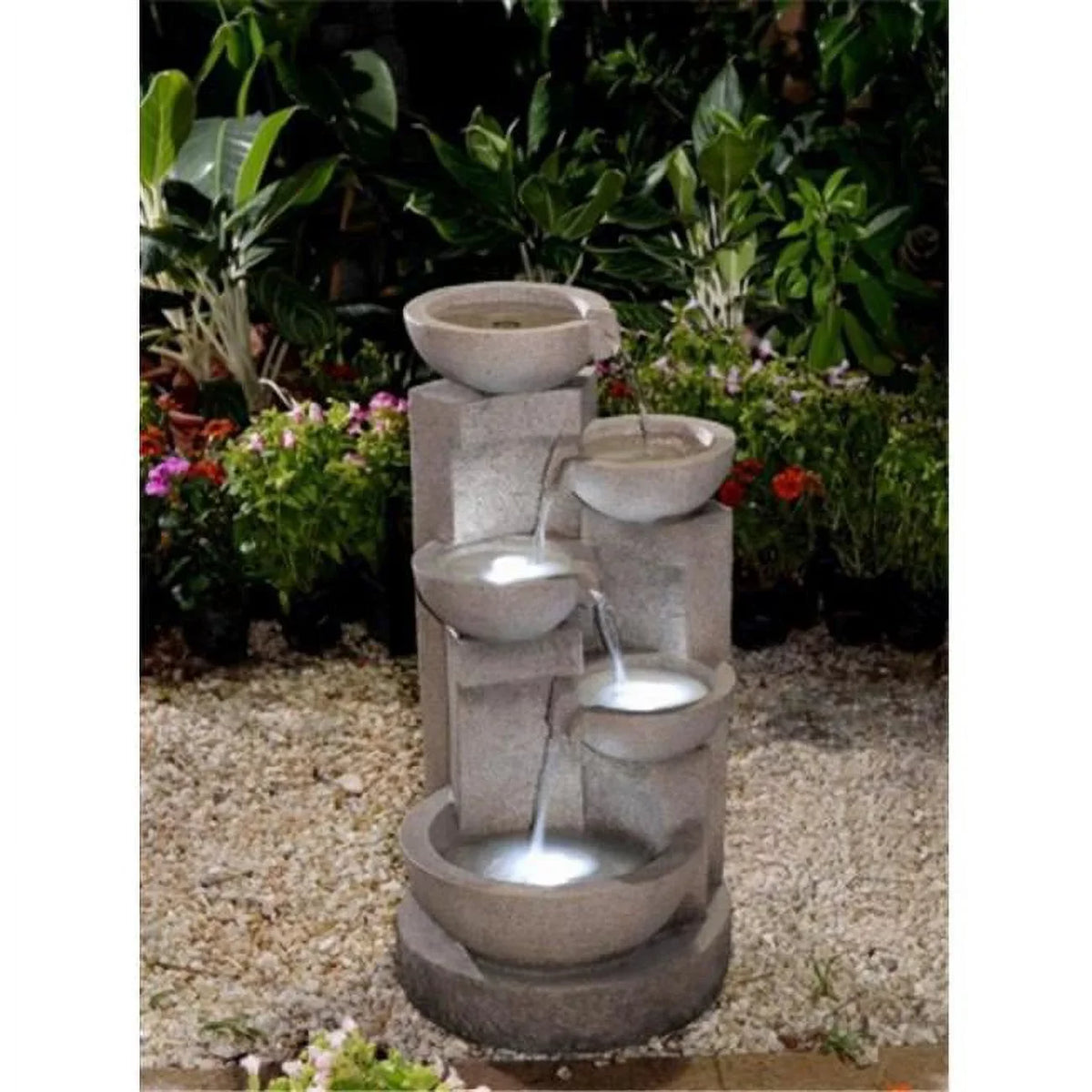 JecoInc FCL107 Multi-tier Bowls aqua Fountain with Led Light