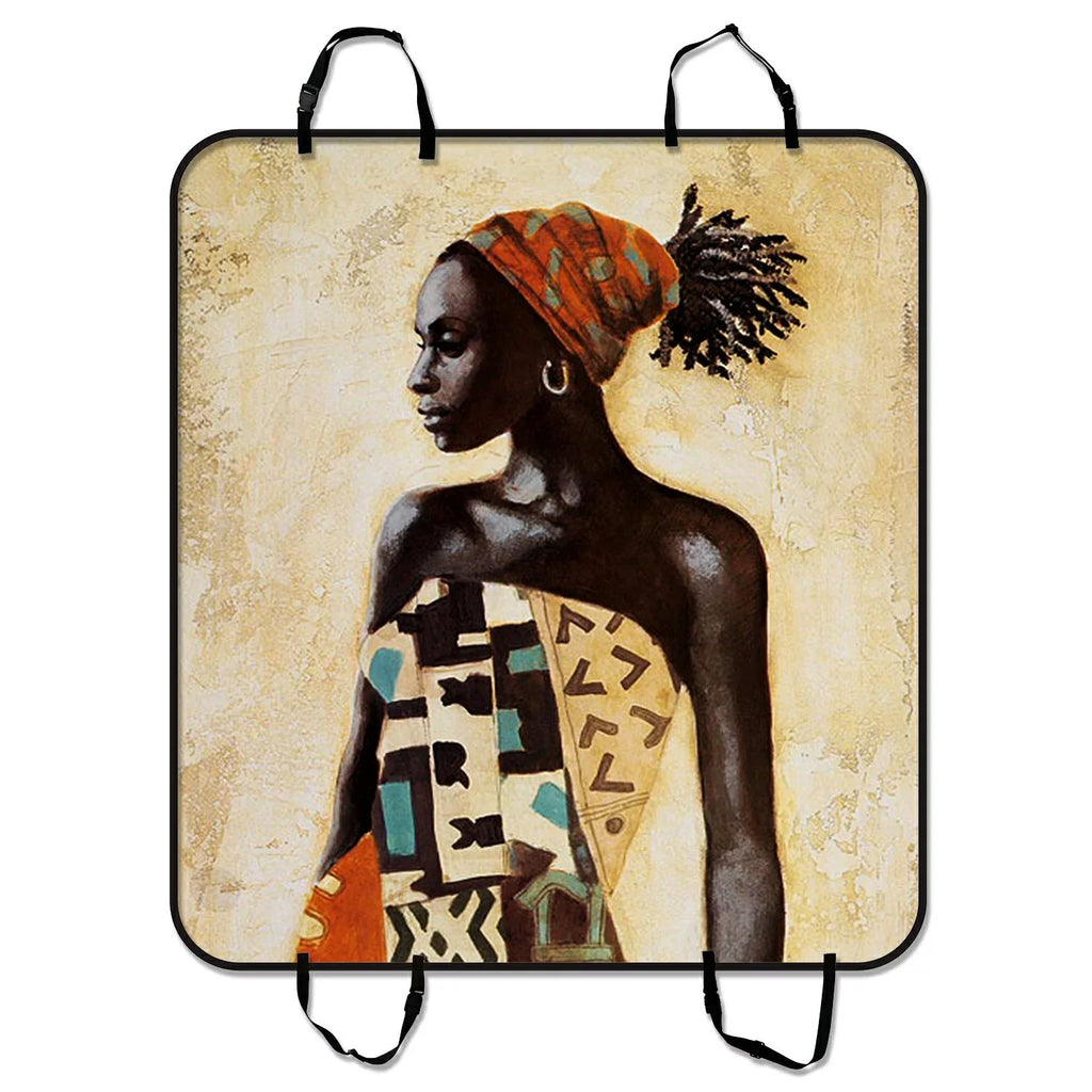 GCKG Beautiful African Woman Pet Car Seat wrap Dog Car Seat Mat Hammock Cargo Mat Trunk Mat For Cars Trucks and SUV 54x60 inches