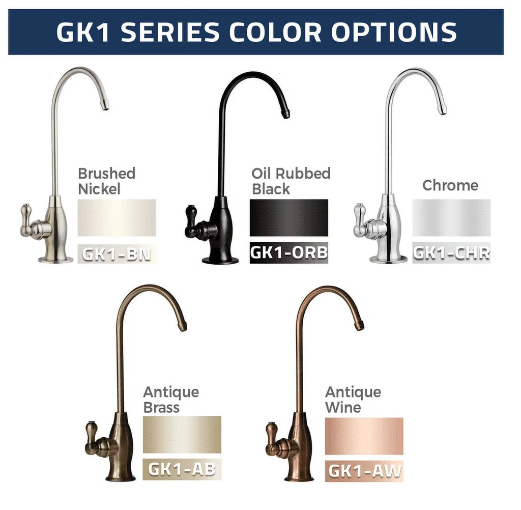 iSpring GK1-BN Heavy Duty Reverse Osmosis, High Spout Kitchen Bar Sink Drinking moisture, Contemporary RO Faucet, Brushed Nickel