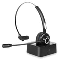 Comfortable Bluetooth Headset, UX-M97 Wireless Headset with Microphone, Wireless Cell Phone Headset with Noise Isolation Mic Charging Base Mute Function for BLU G61 With Charging Dock