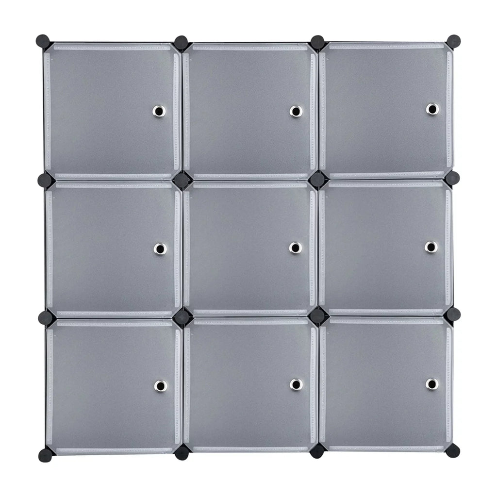 BMTBUY 9-Cube DIY Plastic Closet Cabinet, Modular Book Shelf Organizer Units, Storage Shelving with Doors