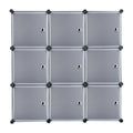 BMTBUY 9-Cube DIY Plastic Closet Cabinet, Modular Book Shelf Organizer Units, Storage Shelving with Doors