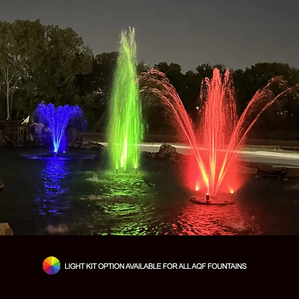 HALF OFF PONDS 1.5  Floating Fountain | 100 foot Cord | 11 Patterns | White Lights | Surface Aeration for Ponds | AQF125003X3W-100