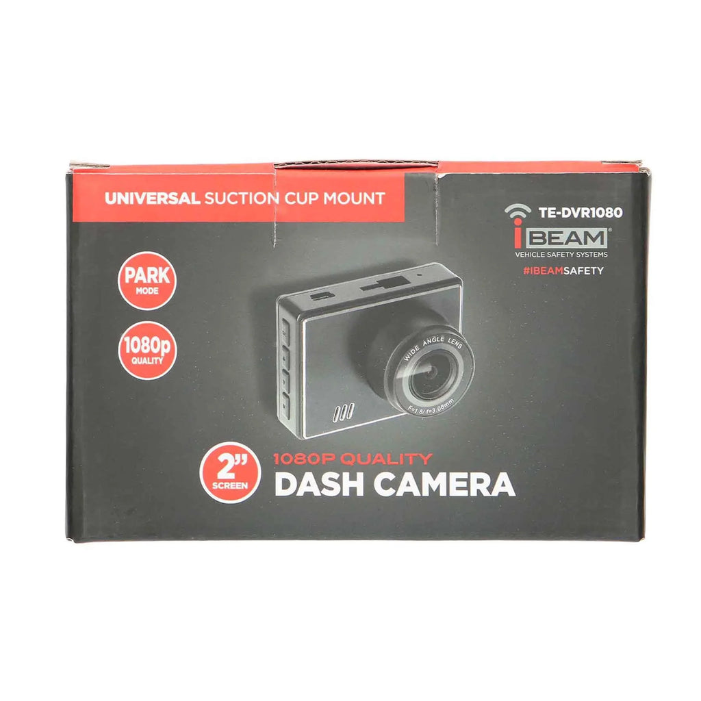 iBeam TE-DVR1080 Windshield Suction Mount 1080P Dash Camera w/ 2" LCD Screen