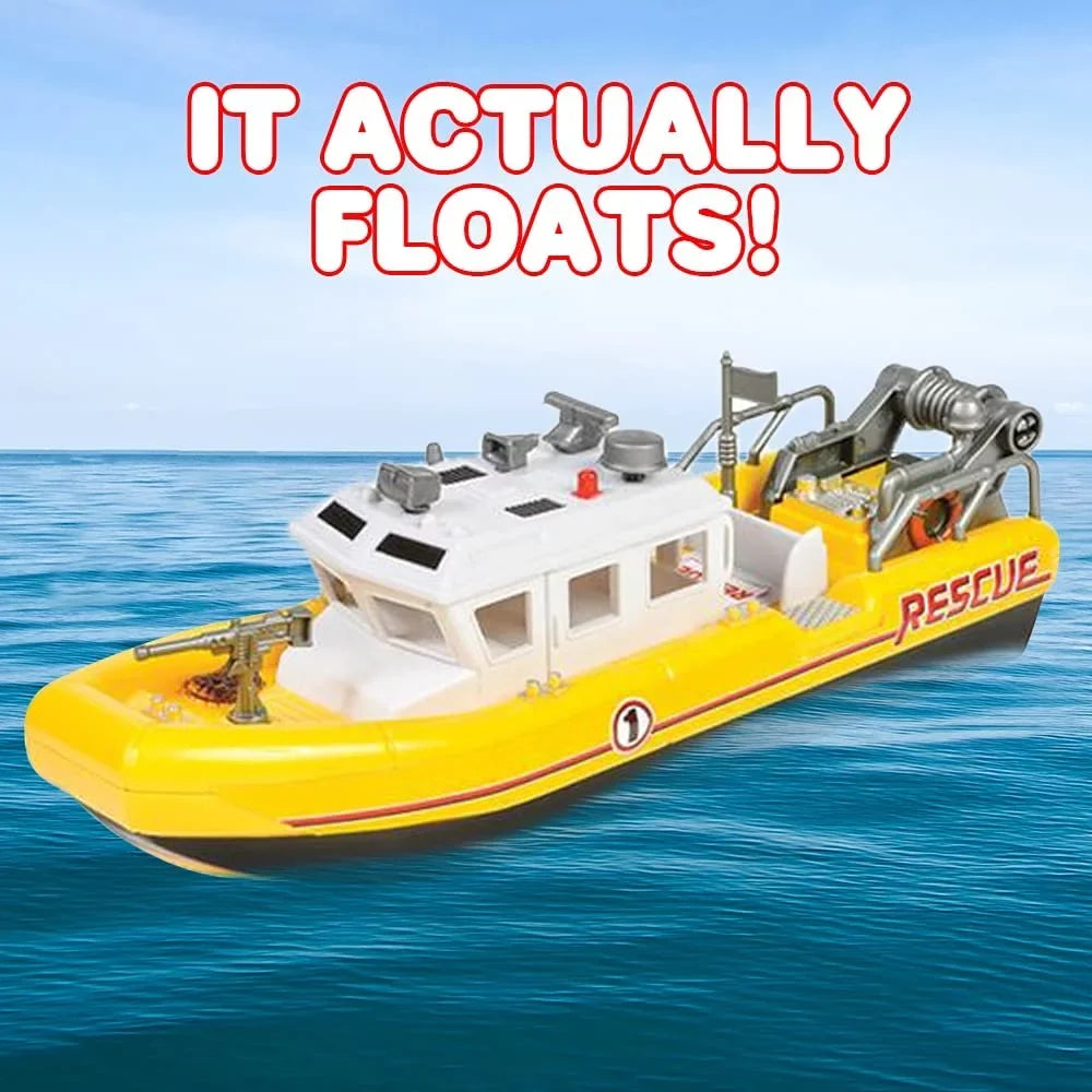 ArtCreativity Aquatic Rescue Vessel, Battery-Operated Toy Ship for Kids, Floats in liquid, Floating Bathtub and Pool Toy for Boys and Girls, outstanding Birthday Gift for Children