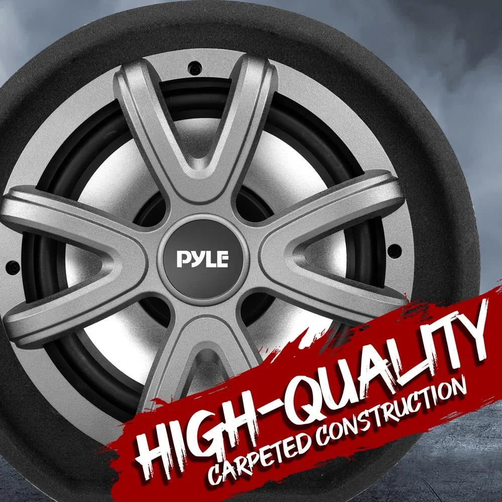 Pyle10-Inch Carpeted Subwoofer Tube Speaker 500-Watt High Power Car Audio Sub Bass Enclosure System