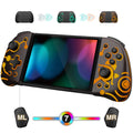 Funlab Luminous Switch Controller suitable with Nintendo Switch/OLED, Ergonomic Joypad Controller for Handheld Mode with 7 LED Colors/Paddle/Turbo for Zelda Fans - Sheikah Brown