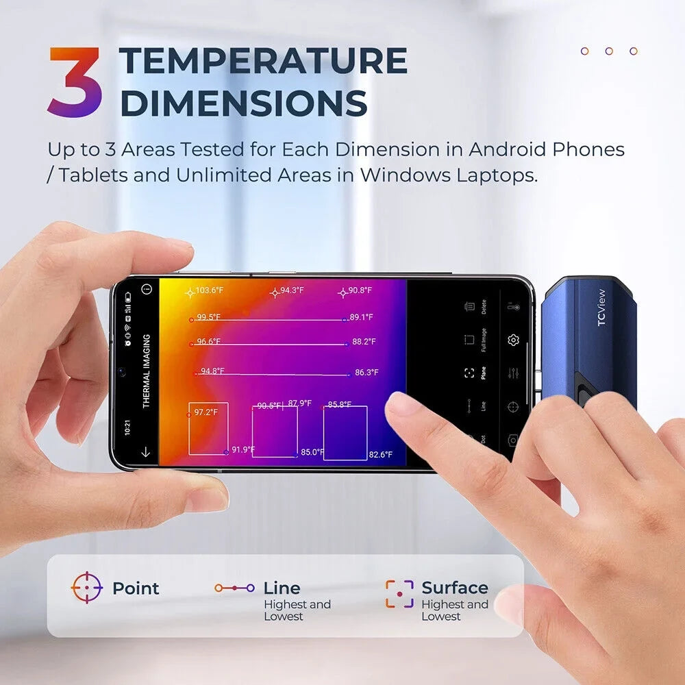 TOPDON TC001 Thermal Imaging Camera 256x192 IR High Resolution Thermal Imager for Smartphones, Tablets & PC