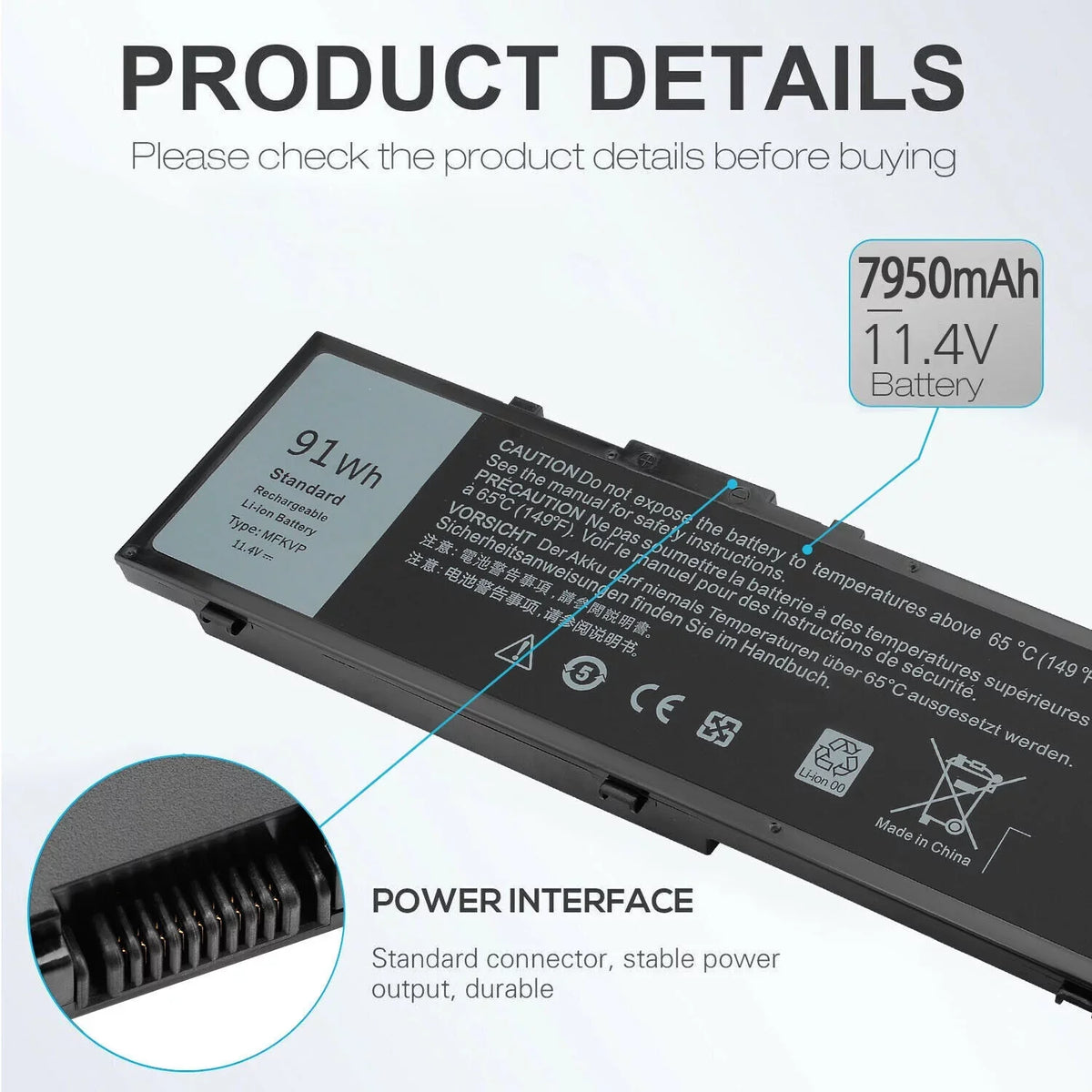 MFKVP Battery For  Precision 7520 7720 7510 7710 17-7710 T05W1 M28DH 0FNY7