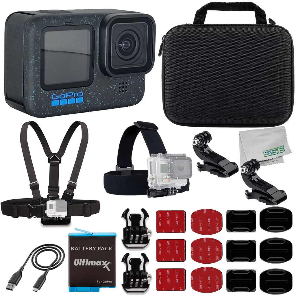 Ultimaxx Starter GoPro Hero 12 Bundle - Includes: 1x Replacement Battery, aqua-impervious Action Camera Case & More (20pc Bundle)