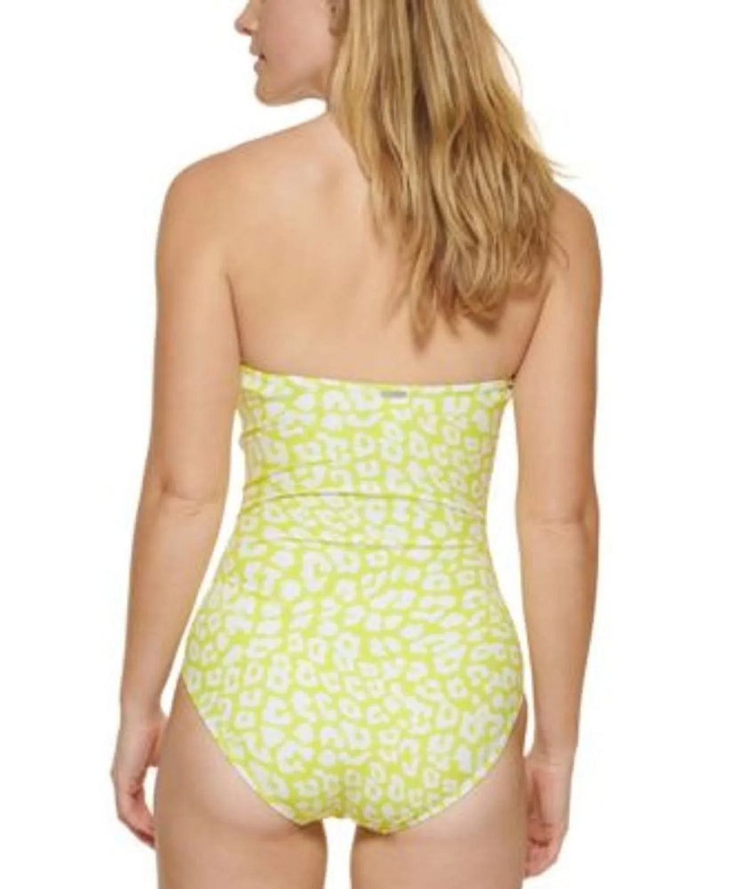 Calvin Klein LIGHT YELLOW LEOPARD Tummy-Control One-Piece Swimsuit, US 18