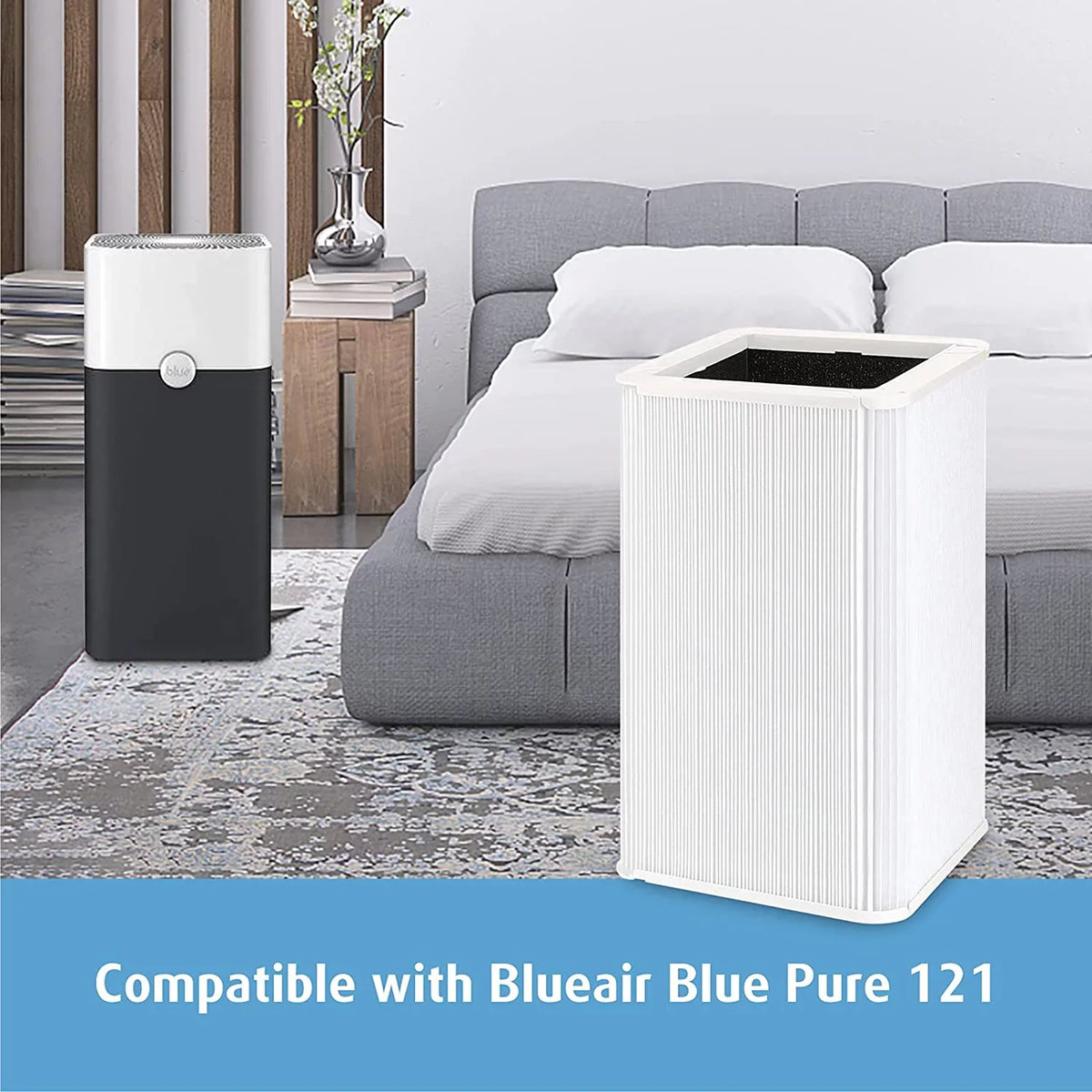 121 Replacement Filter appropriate with Blueair Blue Pure 121 Air Purifier, HEPA and Activated Carbon Filter