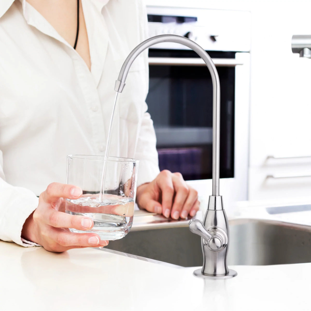 iSpring GK1-BN Heavy Duty Reverse Osmosis, High Spout Kitchen Bar Sink Drinking moisture, Contemporary RO Faucet, Brushed Nickel