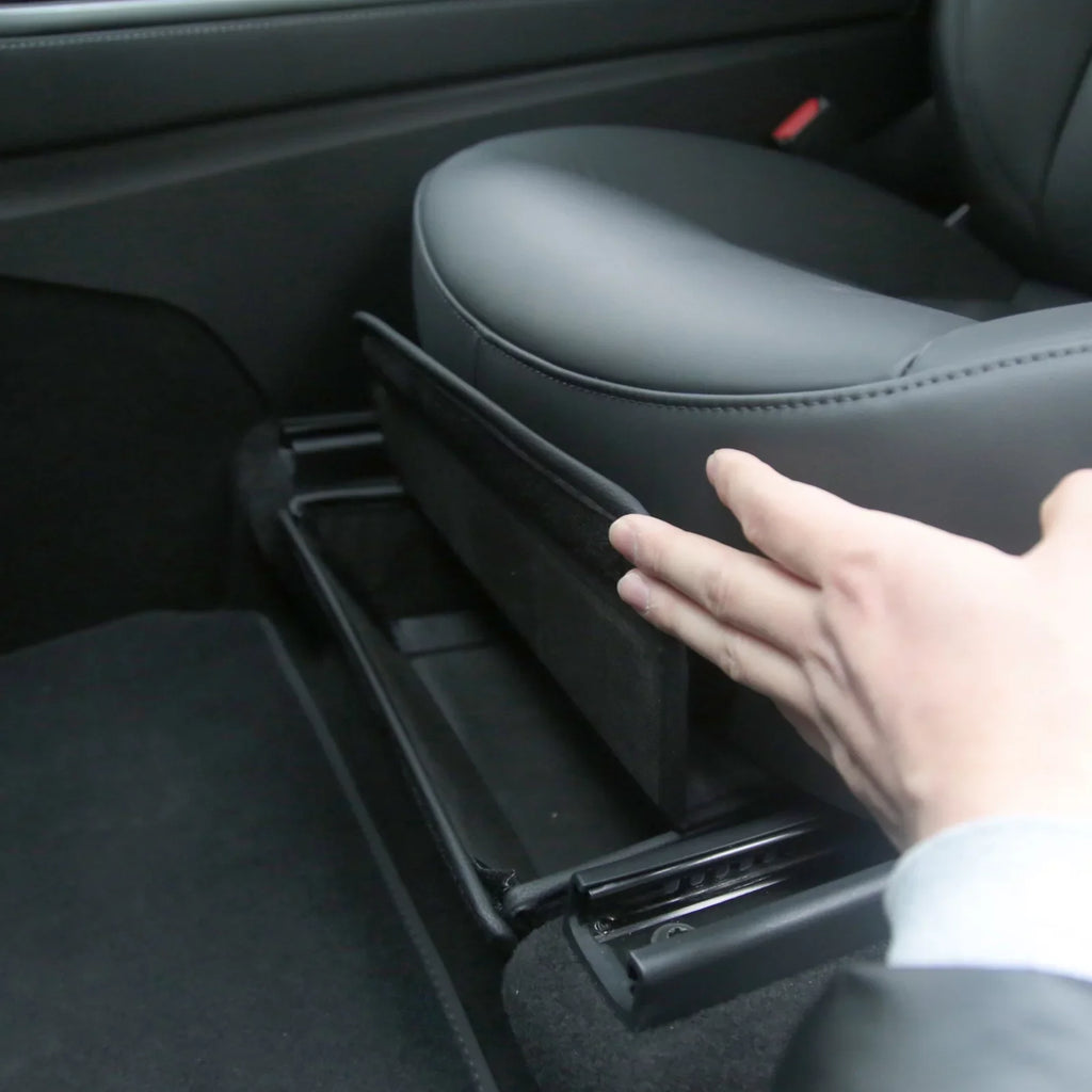 OWSOO Under Seats Storage Box Auto Modification Parts Vehicle Storage Box Folding Storage Box Car Modification Interior Accessories matching With Model Y