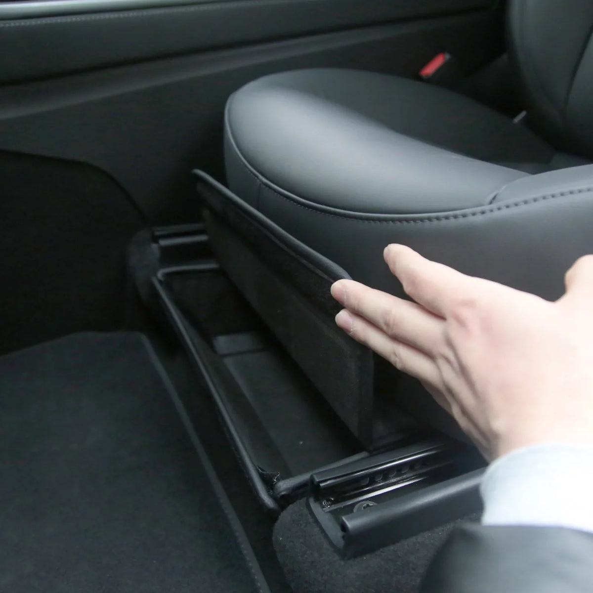 OWSOO Under Seats Storage Box Auto Modification Parts Vehicle Storage Box Folding Storage Box Car Modification Interior Accessories matching With Model Y