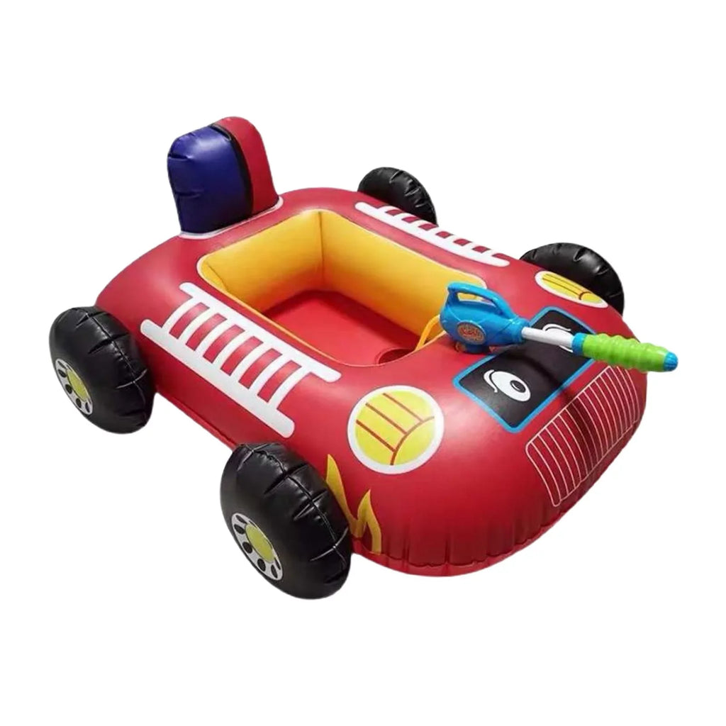 Cartoon Car Design Kids Pool Floats with moisture Squirt Pool Floats Raft for Beach Red