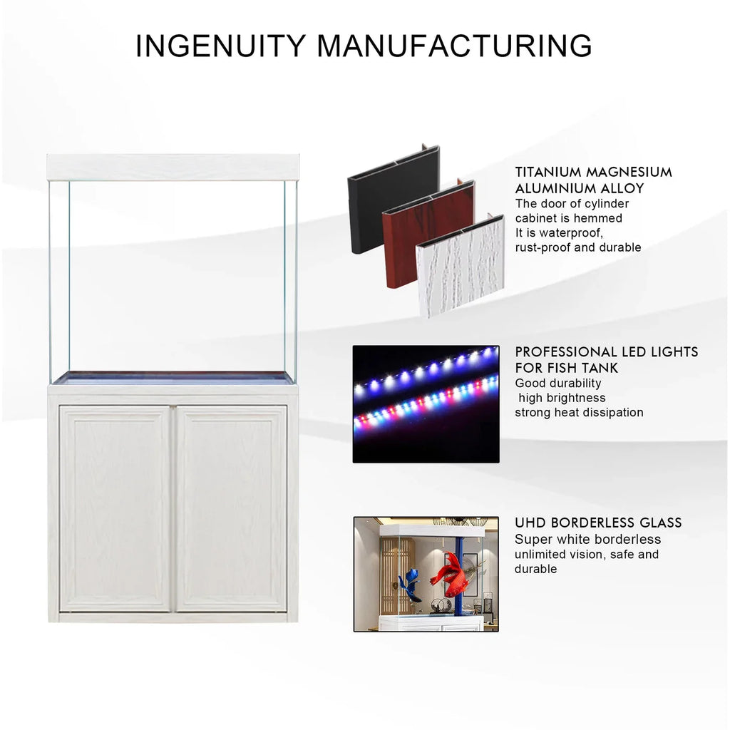 Aqua Dream 100 Gallon Tempered Glass All-in-one Aquarium White Oak