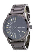 Men's Iconic Dials Gunmetal and Black Fashion Watch