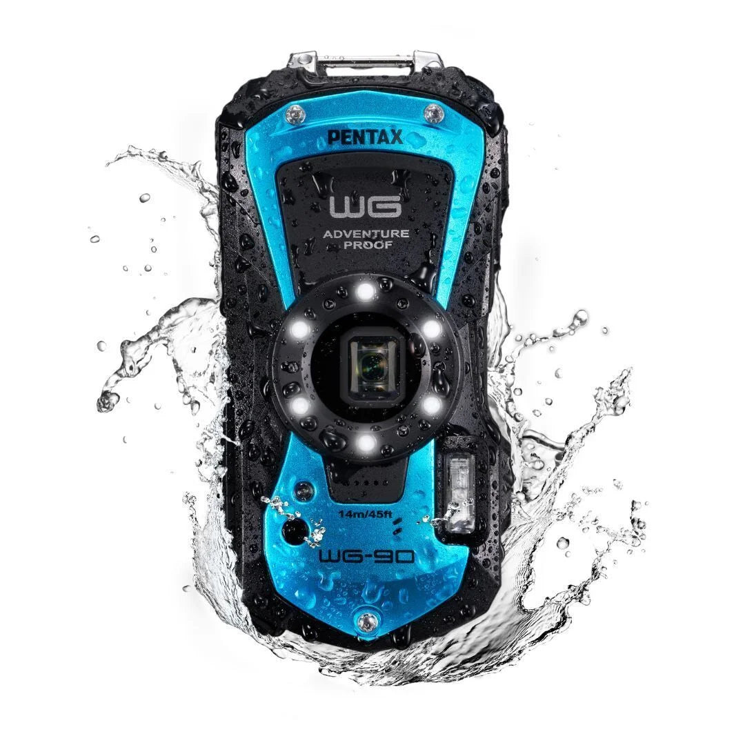 Ricoh Imaging PENTAX WG-90 All elements Adventure Compact Camera with Tough Body Construction, Exceptional Image superior and Underwater Shooting Mode (Blue)