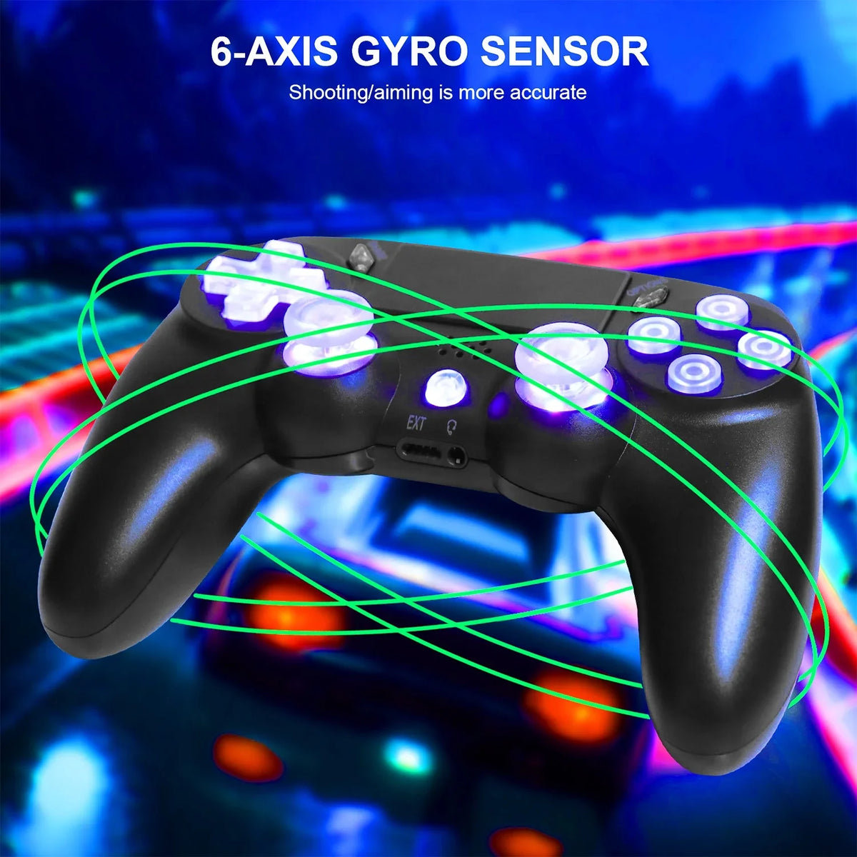 SPBPQY Wireless Controller Game Joystick Controller for PS4/ Slim/Pro,suitable with PS4 Console-Black