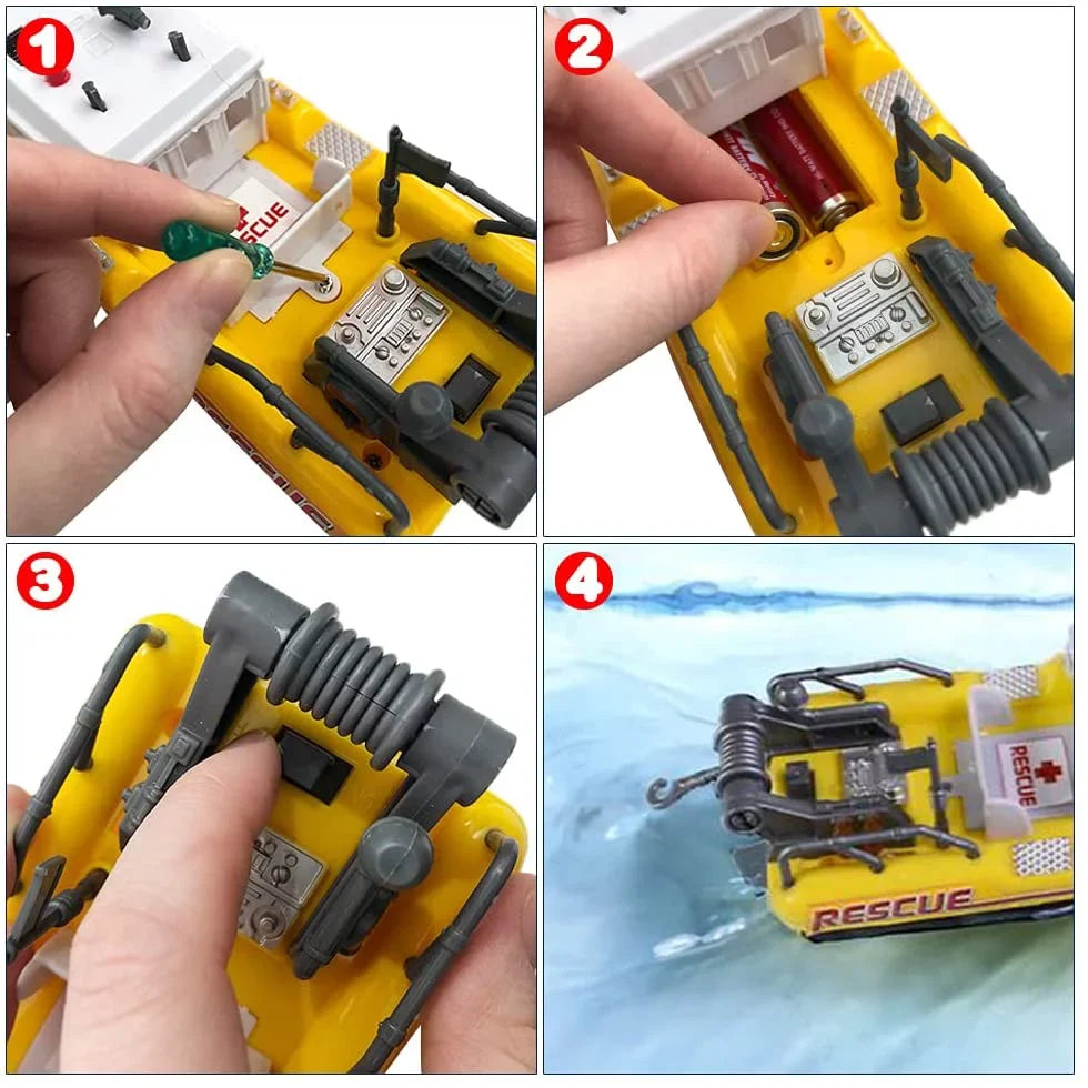 ArtCreativity Aquatic Rescue Vessel, Battery-Operated Toy Ship for Kids, Floats in liquid, Floating Bathtub and Pool Toy for Boys and Girls, outstanding Birthday Gift for Children