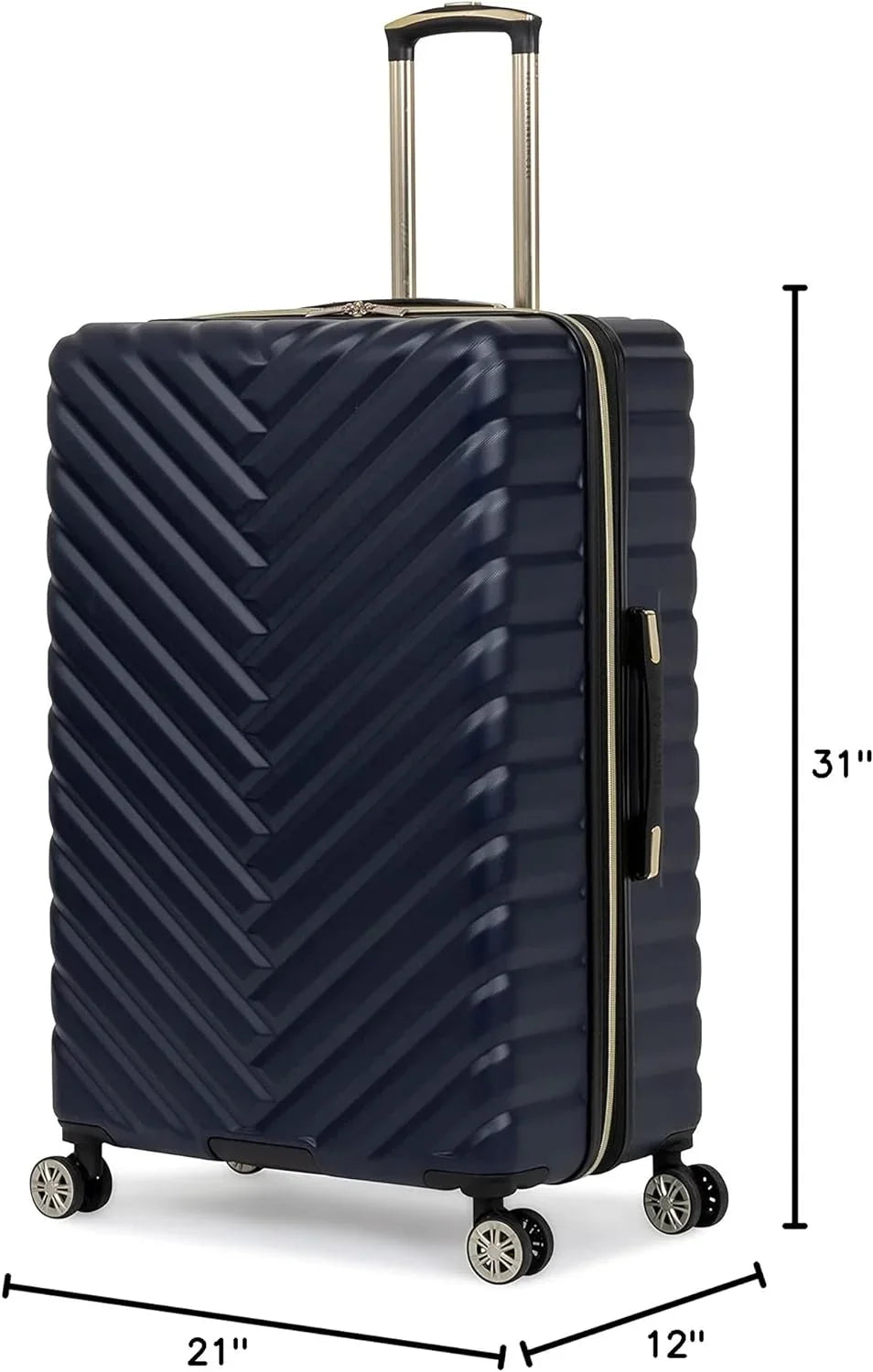 Kenneth Cole REACTION Madison Square Lightweight Hardside Chevron Expandable Spinner Luggage, Navy, 28-Inch Checked 28-Inch Checked Navy