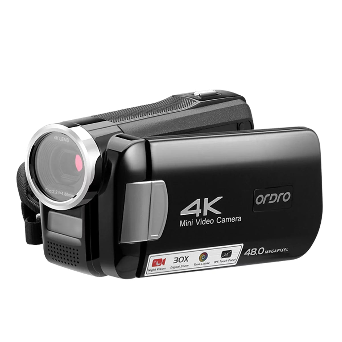 AC2 4K Digital Video Camera Camcorder DV Recorder 48MP 30X Digital Zoom IR Night Vision 3.0 Inch IPS Touchscreen with Battery Remote Control Carry Bag