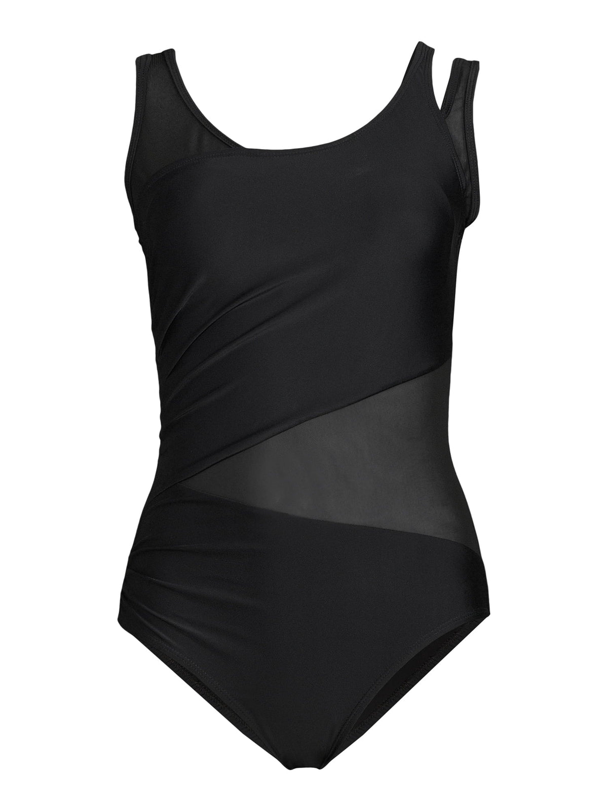Catherine Malandrino Women's Asymmetrical Mesh One-Piece Swimsuit
